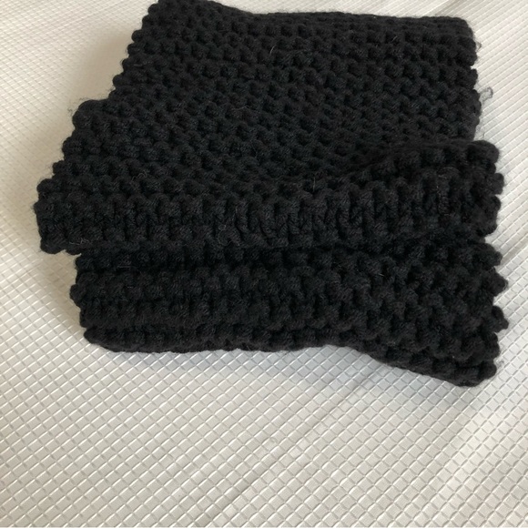 Handmade Black Knit Infinity Scarf - Picture 2 of 4